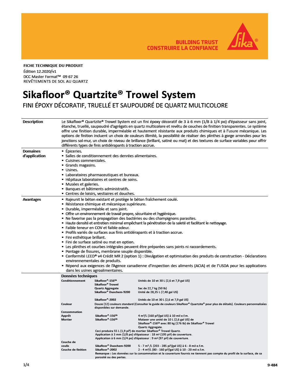 Sikafloor®-Quartzite®-Trowel System