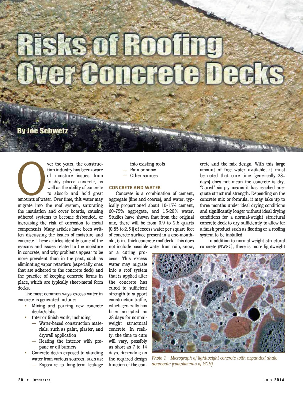 Risks of roofing over concrete