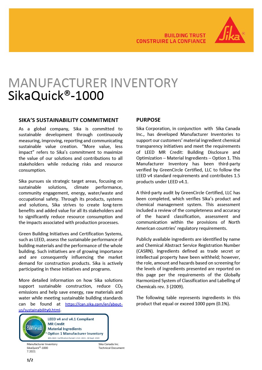 MIC - SikaQuick®-1000