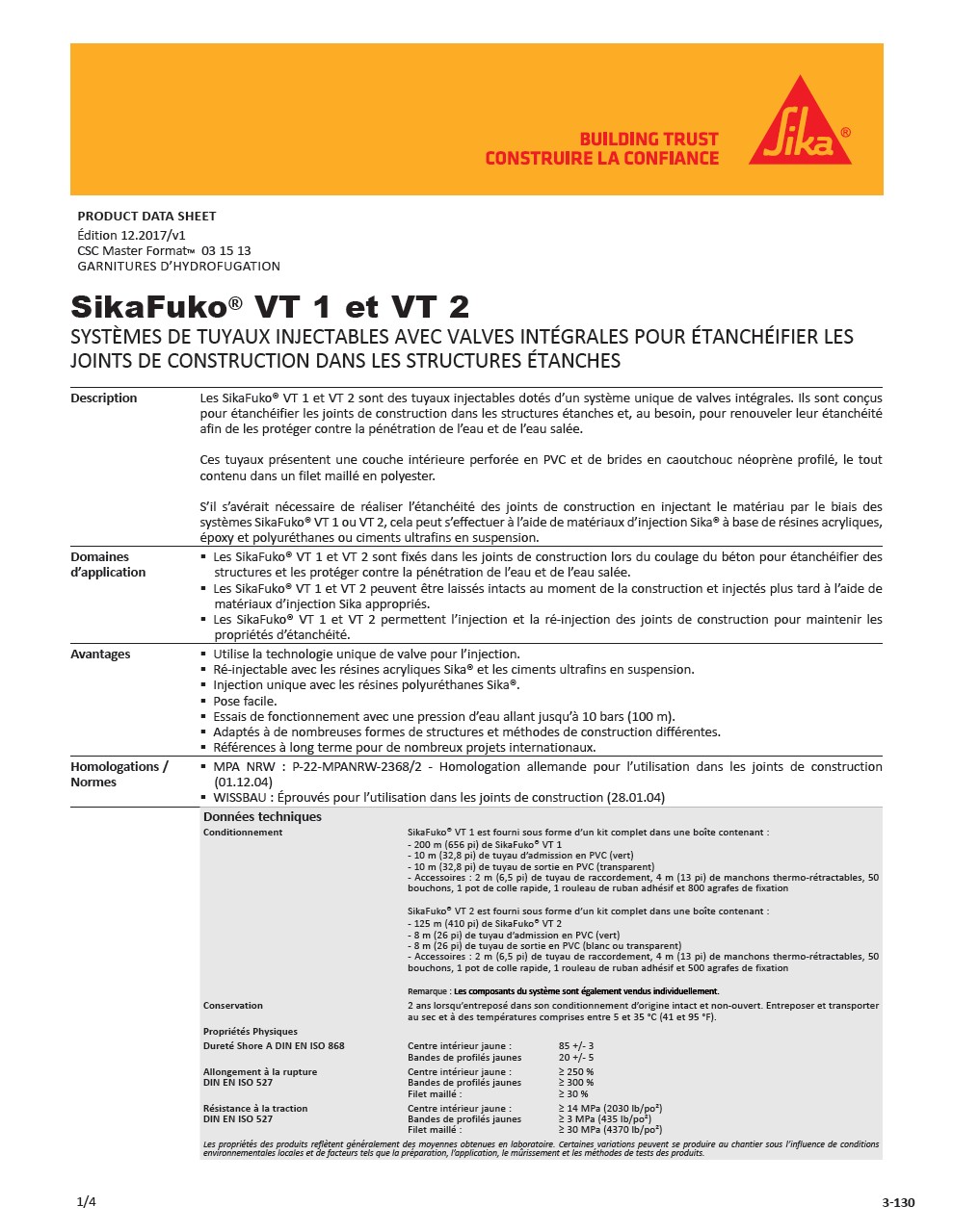 SikaFuko® VT 1 et VT 2