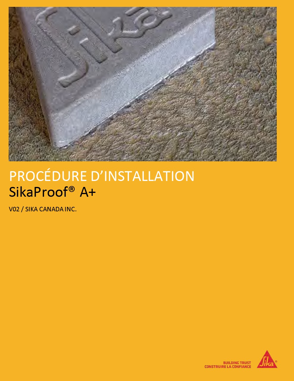 Procédure d'installation - Sikaproof® A+