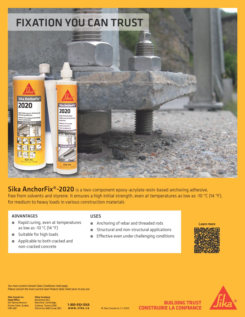 Anchoring - Sika AnchorFix®-2020 – Sika Corporation - Sweets