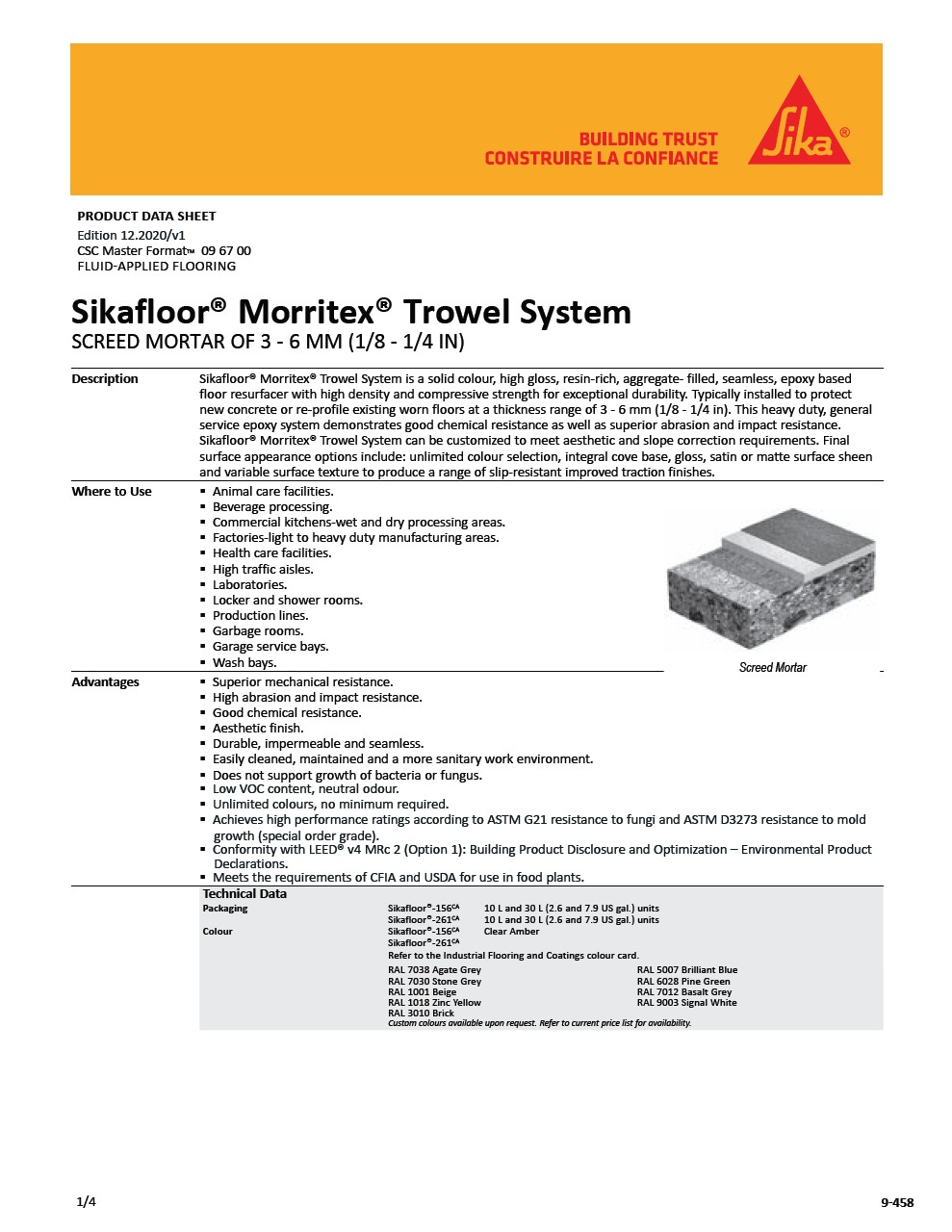 Sikafloor® Morritex® Trowel System