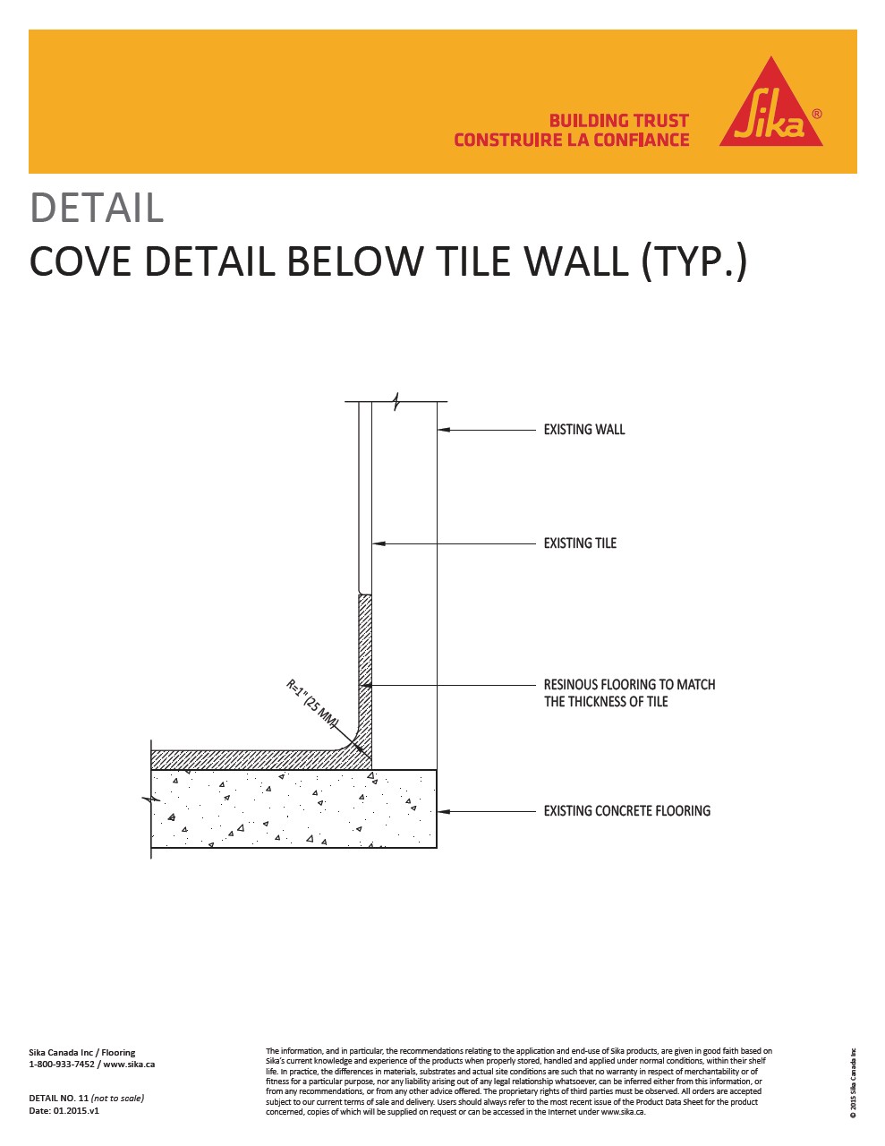 11-Cove Detail Below Tile Wall