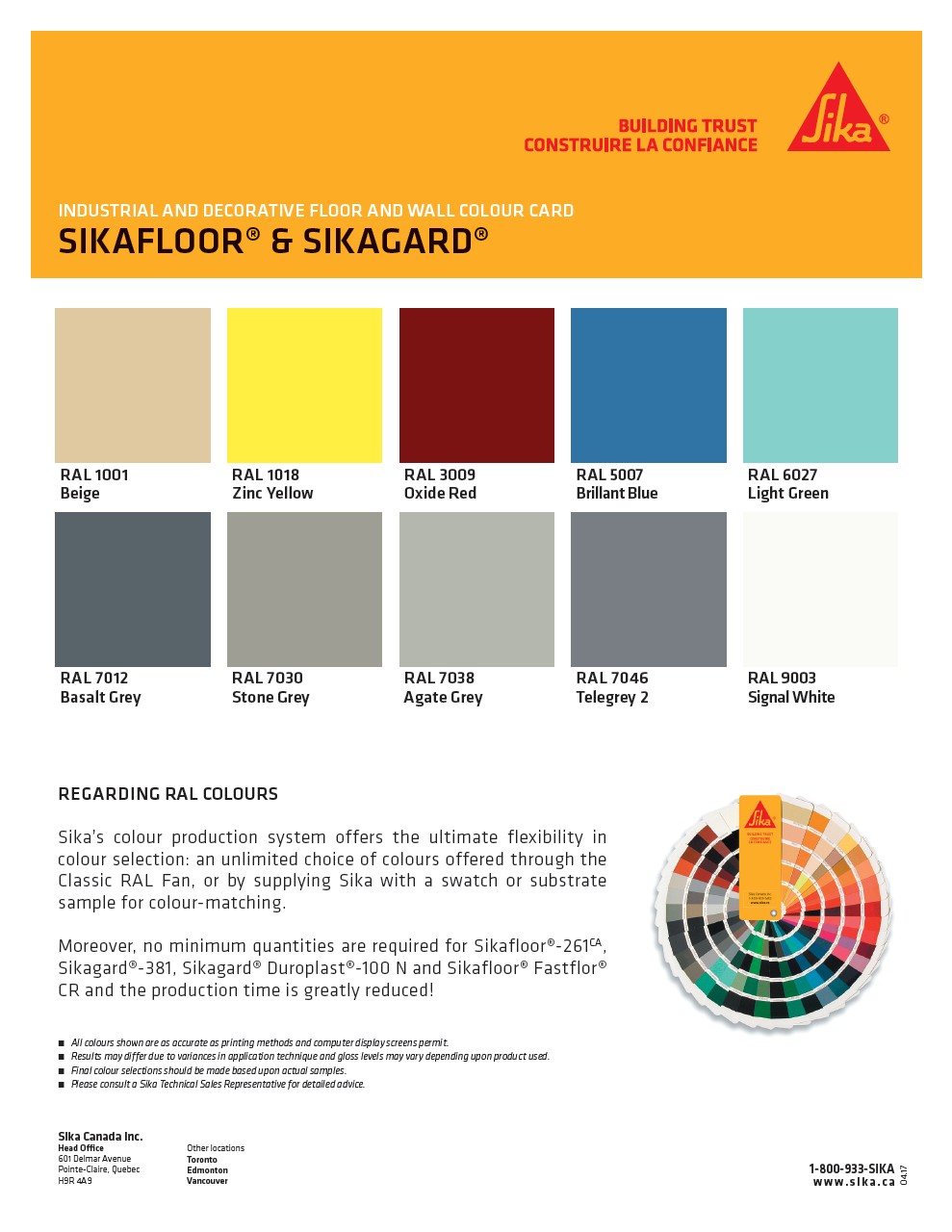Sikafloor & Sikagard - Colour chart