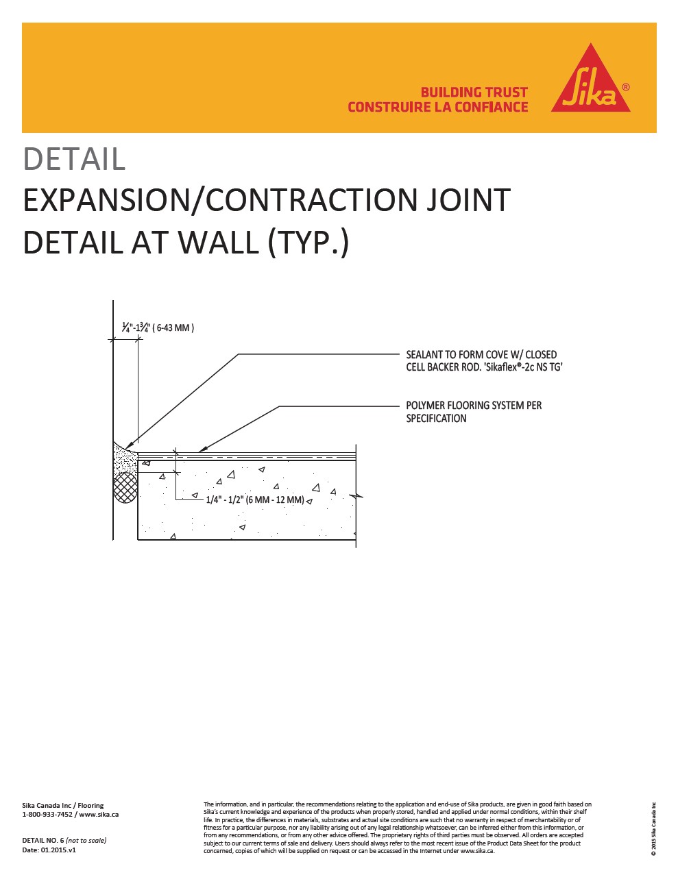 6-Expansion-Contraction Joint Detail at Wall 