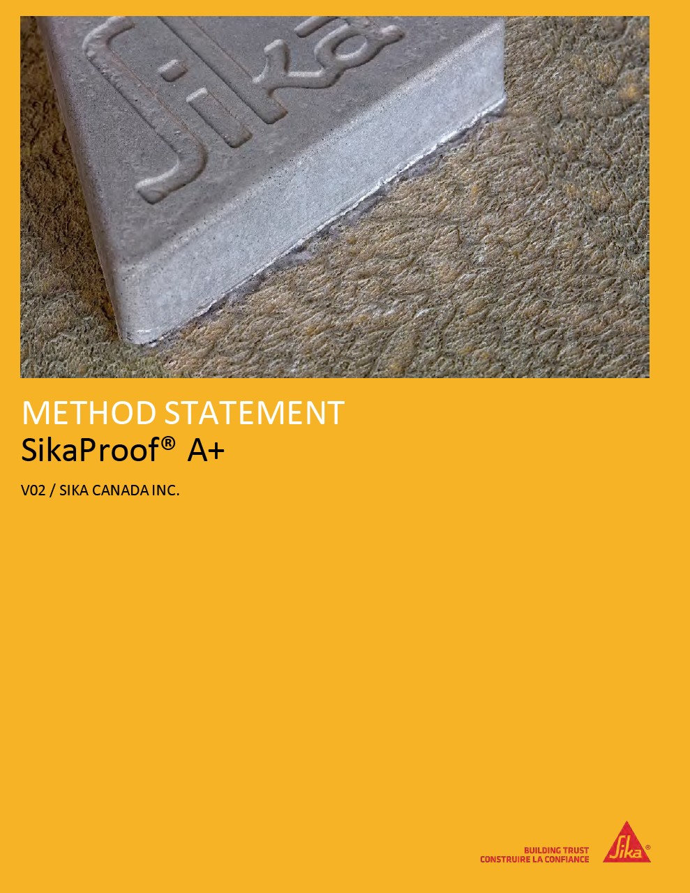 SikaProof A+ Method Statement