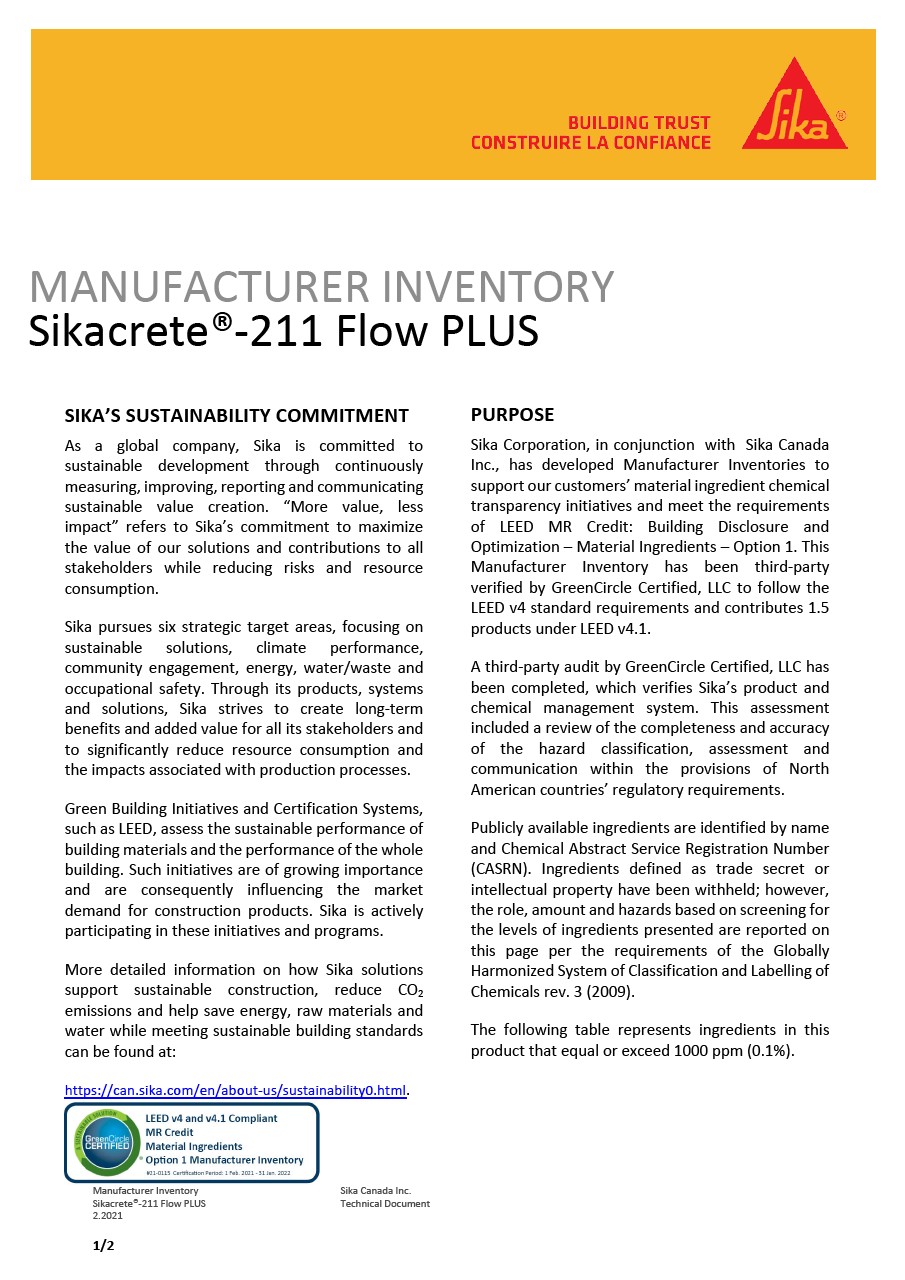 MIC - Sikacrete®-211 Flow Plus