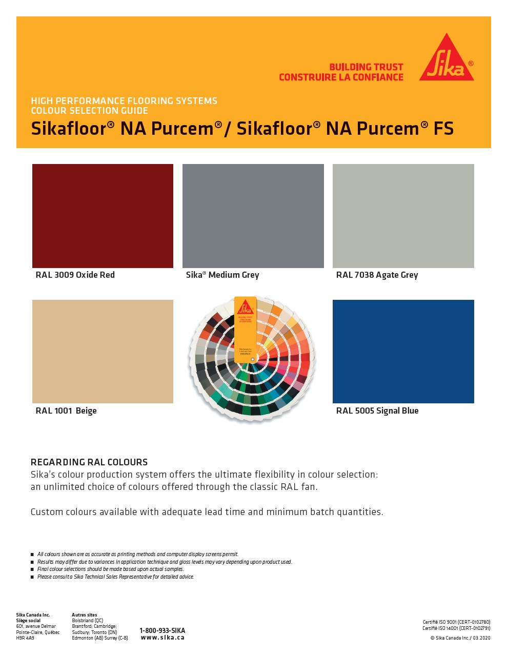 PurCem FS - Colour Chart