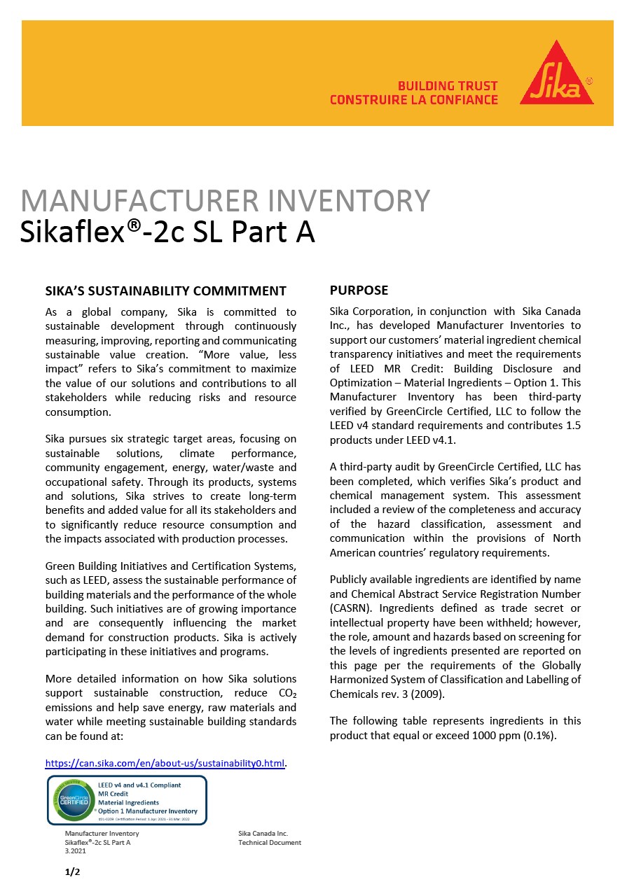 Sikaflex-2C SL Polyurethane Elastomeric Sealant Kit, Limestone, 1.5 Gallon:  : Industrial & Scientific