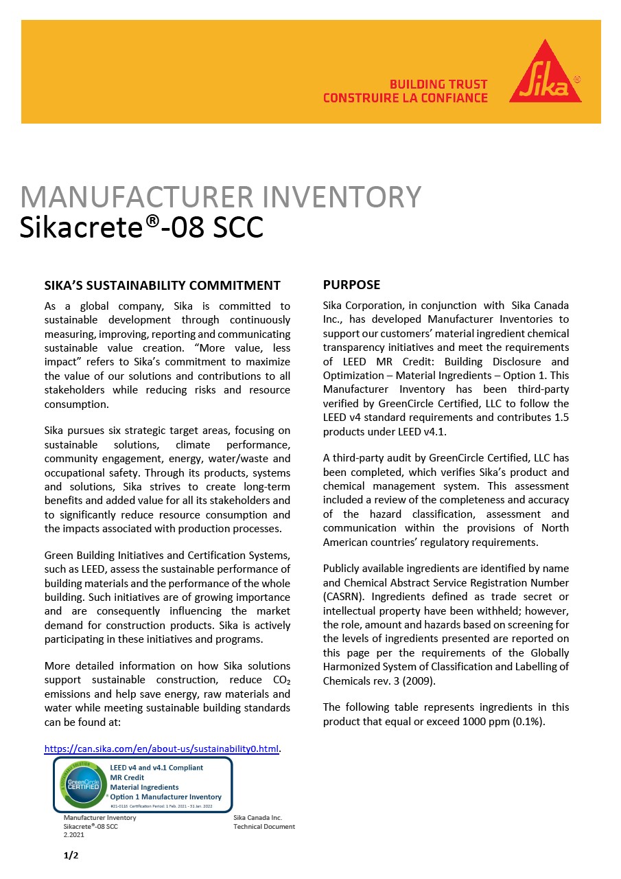 MIC - Sikacrete®-08 SCC