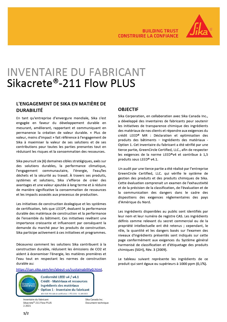 CIF - Sikacrete®-211 Flow Plus
